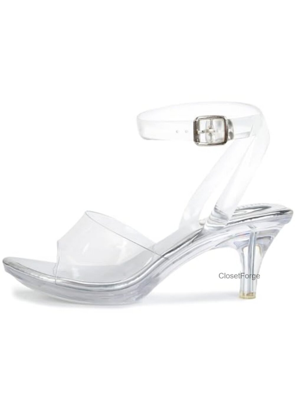 Clear Strappy Platform Heels Women Stiletto Ankle Strap Sandals Open Toe